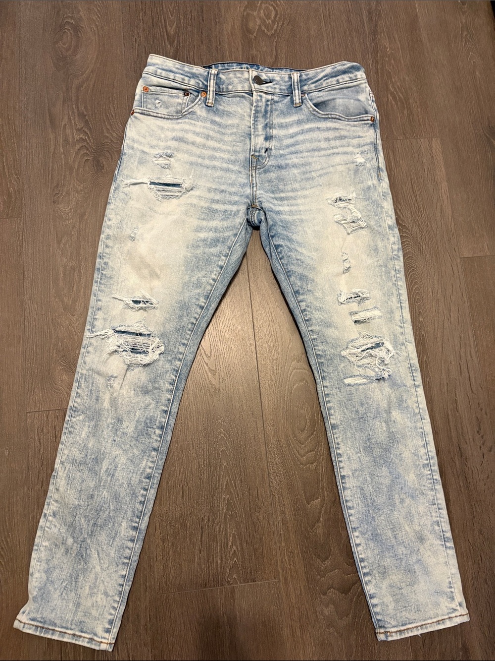 Light Blue Distressed Men’s Jeans